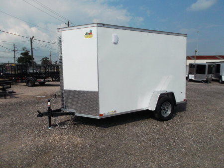 New 2026 Covered Wagon Trailers 6x10 Cargo Trailer / Enclosed Trailer / Extra Wide Ramp / 6'6" Interior / RV Side Door / (4) Recessed D-Rings / .030 White Semi-Screwless Exterior