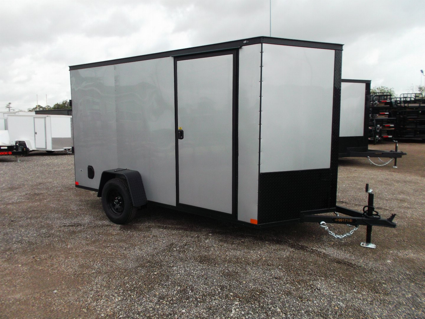 New 2026 Covered Wagon Trailers 6x10 Cargo / Enclosed Trailer / 6'6" Interior / Extra Wide Ramp / RV Side Door / LEDs / .030 Silver Semi-Screwless Exterior / Black Out Package