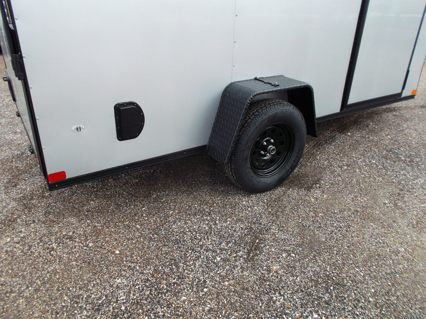 New 2026 Covered Wagon Trailers 6x10 Cargo / Enclosed Trailer / 6'6" Interior / Extra Wide Ramp / RV Side Door / LEDs / .030 Silver Semi-Screwless Exterior / Black Out Package