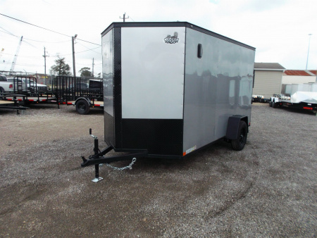 New 2026 Covered Wagon Trailers 6x10 Cargo / Enclosed Trailer / 6'6" Interior / Extra Wide Ramp / RV Side Door / LEDs / .030 Silver Semi-Screwless Exterior / Black Out Package