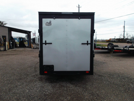 New 2026 Covered Wagon Trailers 6x10 Cargo / Enclosed Trailer / 6'6" Interior / Extra Wide Ramp / RV Side Door / LEDs / .030 Silver Semi-Screwless Exterior / Black Out Package