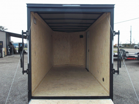 New 2026 Covered Wagon Trailers 6x10 Cargo / Enclosed Trailer / 6'6" Interior / Extra Wide Ramp / RV Side Door / LEDs / .030 Silver Semi-Screwless Exterior / Black Out Package