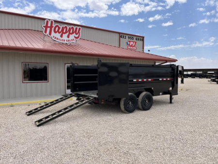 New 2026 PJ 83"x14' GN Tandem Axle Low Pro High Side Dump w/ 48" Sides – DM
