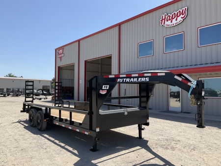 New 2026 PJ 83 x20' Gooseneck Angle Pipetop Trailer – P8