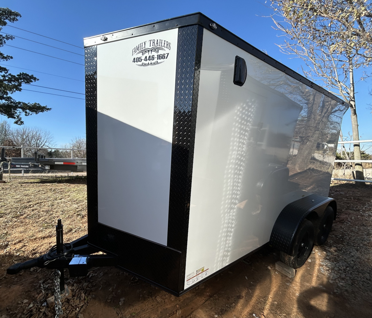 New 2026 Family Trailer 6x12 Tandem Axles Cargo / Enclosed Trailer-Screwless Exterior-Blackout Okg-Rear Spoiler