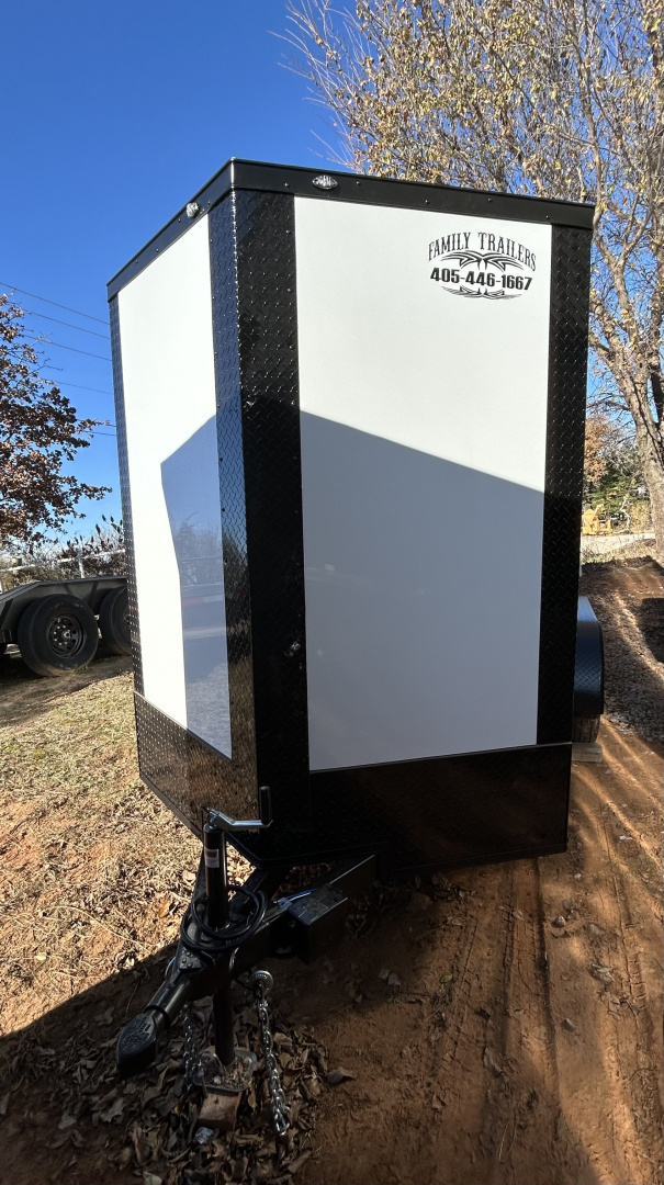 New 2026 Family Trailer 6x12 Tandem Axles Cargo / Enclosed Trailer-Screwless Exterior-Blackout Okg-Rear Spoiler