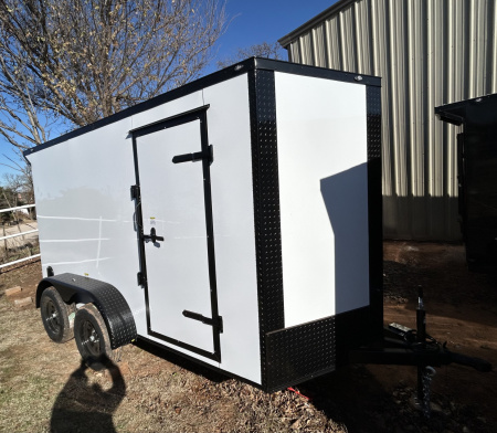 New 2026 Family Trailer 6x12 Tandem Axles Cargo / Enclosed Trailer-Screwless Exterior-Blackout Okg-Rear Spoiler