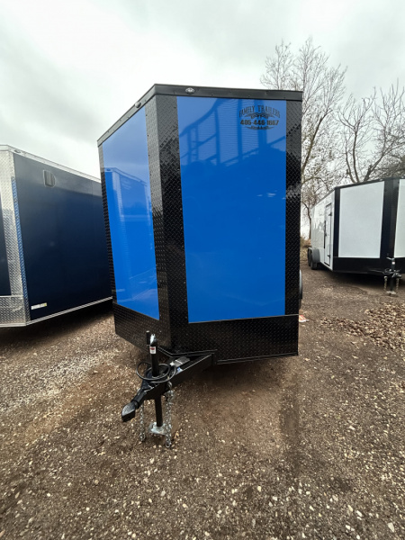 New 2026 Family Trailer 7x14 Tandem Axles Cargo / Enclosed Trailer-Screwless Exterior-Blackout Pkg.-Rear Spoiler
