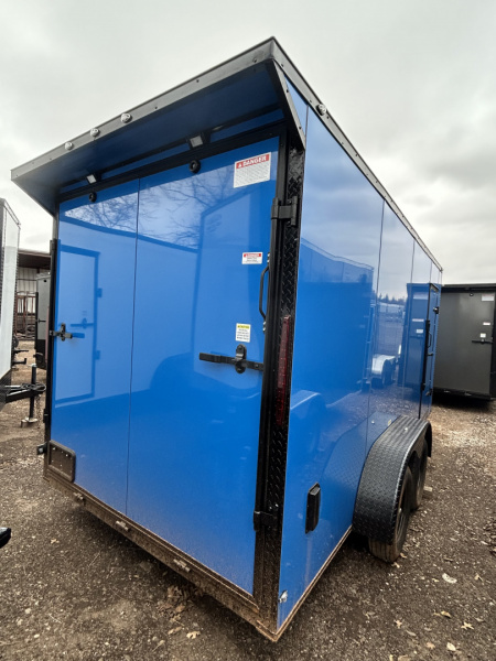 New 2026 Family Trailer 7x14 Tandem Axles Cargo / Enclosed Trailer-Screwless Exterior-Blackout Pkg.-Rear Spoiler