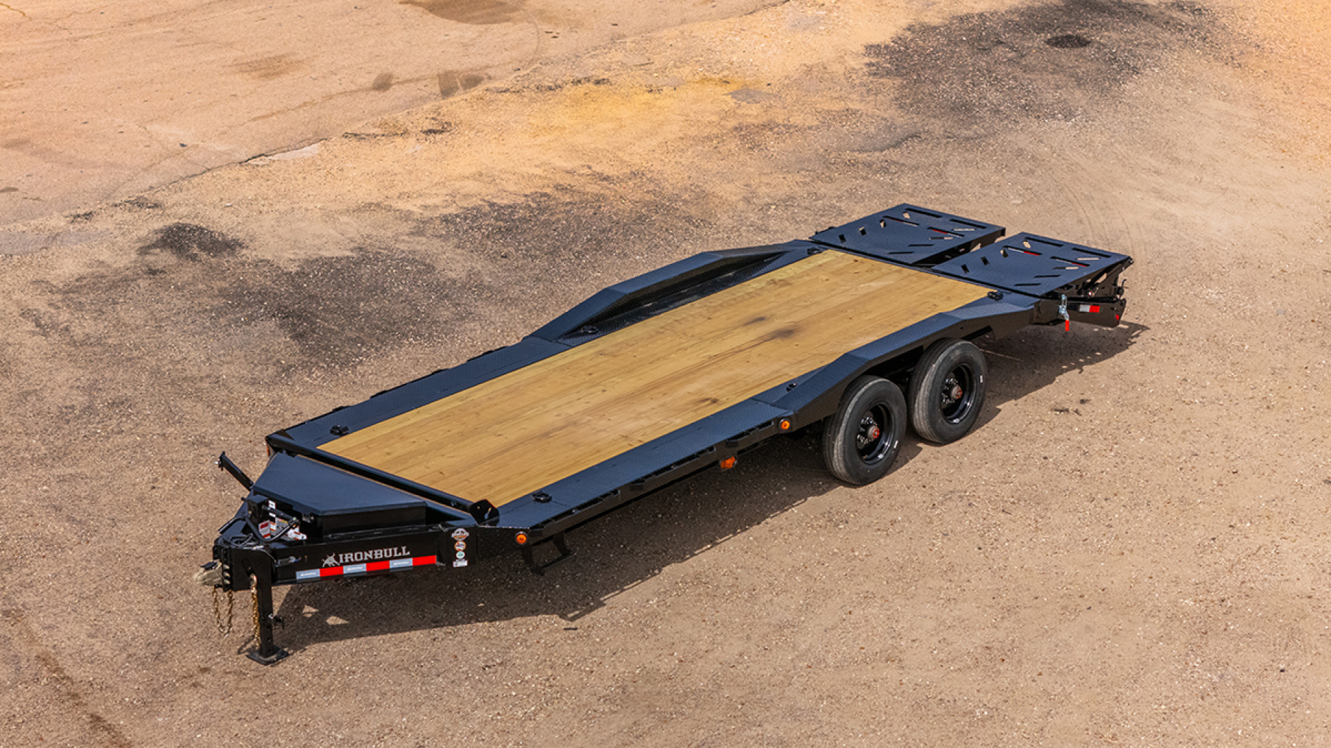 New 2026 Iron Bull EHB0222102 Equipment Trailer / 102" WIDE X 22' (18' FLAT 4' DOVETAIL ) RAMPPAGE RAMPS / 2-10,000# ELECTRIC BRAKE AXLES / 235/75R 17.5" 18 PLY TIRE AND WHEEL / MATCHING SPARE TIRE AND WHEEL / JUMBO TOOL BOX