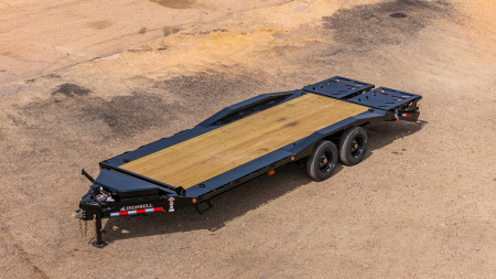 New 2026 Iron Bull EHB0222102 Equipment Trailer / 102" WIDE X 22' (18' FLAT 4' DOVETAIL ) RAMPPAGE RAMPS / 2-10,000# ELECTRIC BRAKE AXLES / 235/75R 17.5" 18 PLY TIRE AND WHEEL / MATCHING SPARE TIRE AND WHEEL / JUMBO TOOL BOX