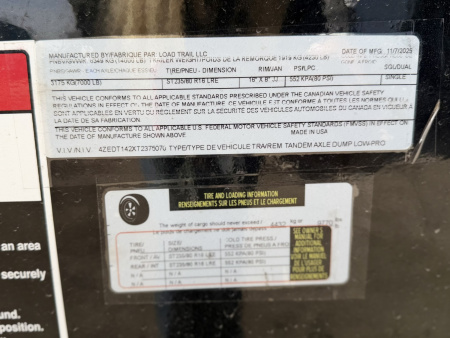 New 2026 Load Trail 7-14-4H Dump 7K Axles