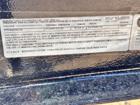 New 2026 Load Trail 8.5-24 Deckover Equipment Hauler 14K GVWR