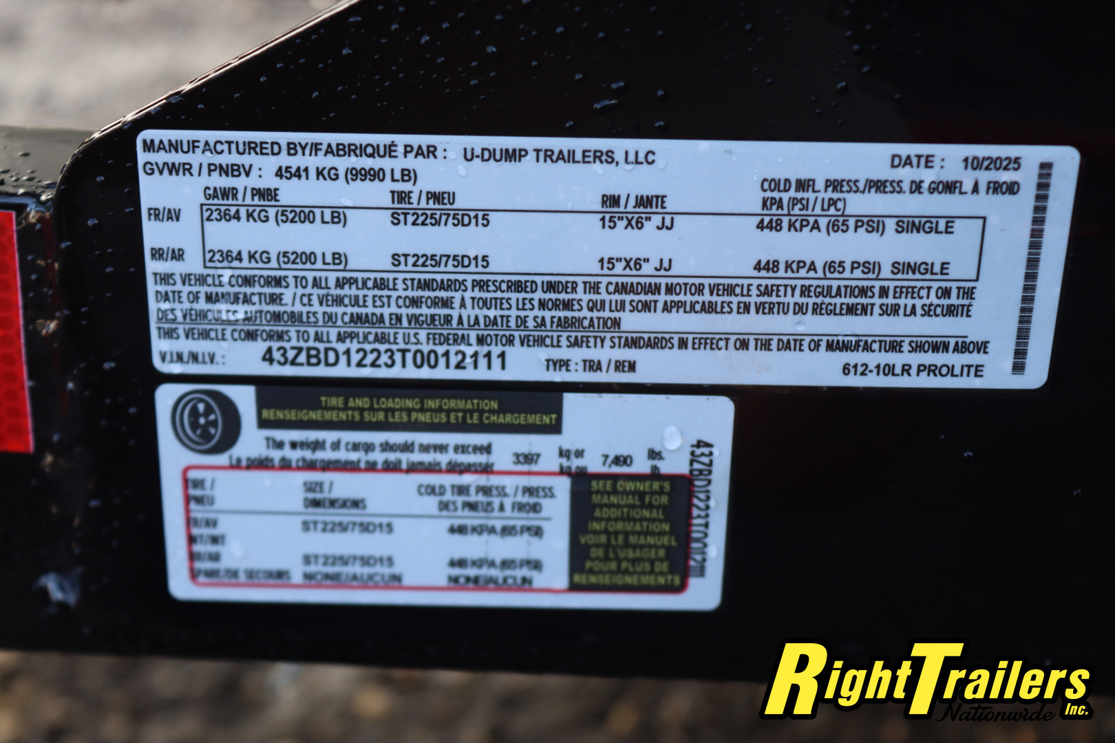 New 2026 6X12 U-Dump Dump Trailer