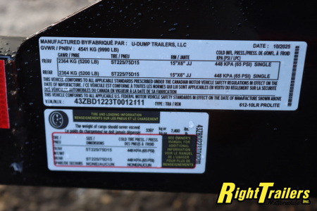 New 2026 6X12 U-Dump Dump Trailer