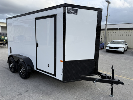 New 2026 Rock Solid Cargo 6x12 7K Rear Ramp Door Composite Black Out Package Cargo / Enclosed Trailer