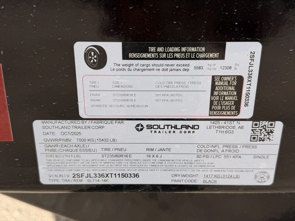 New 2026 Southland Trailers 7-14 Dump 7K Axles