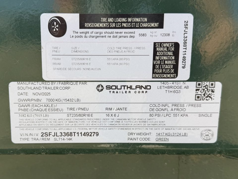 New 2026 Southland Trailers 7-14 Dump 7K Axles