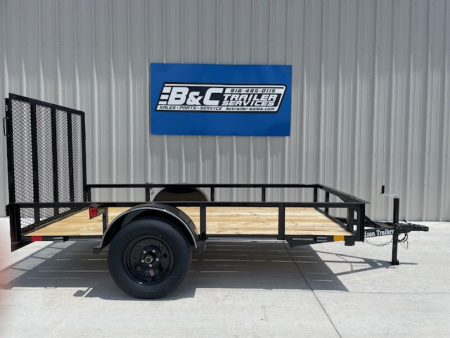 New 2026 DAVIDSON 5X10 SINGLE AXLE ANGLE TOP UTILITY W/ 4' GATE