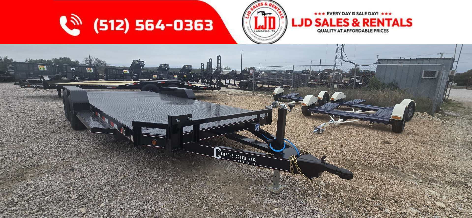 New 2026 Coffee Creek MFG 83" x 20' - 12K GVWR - Car Hauler