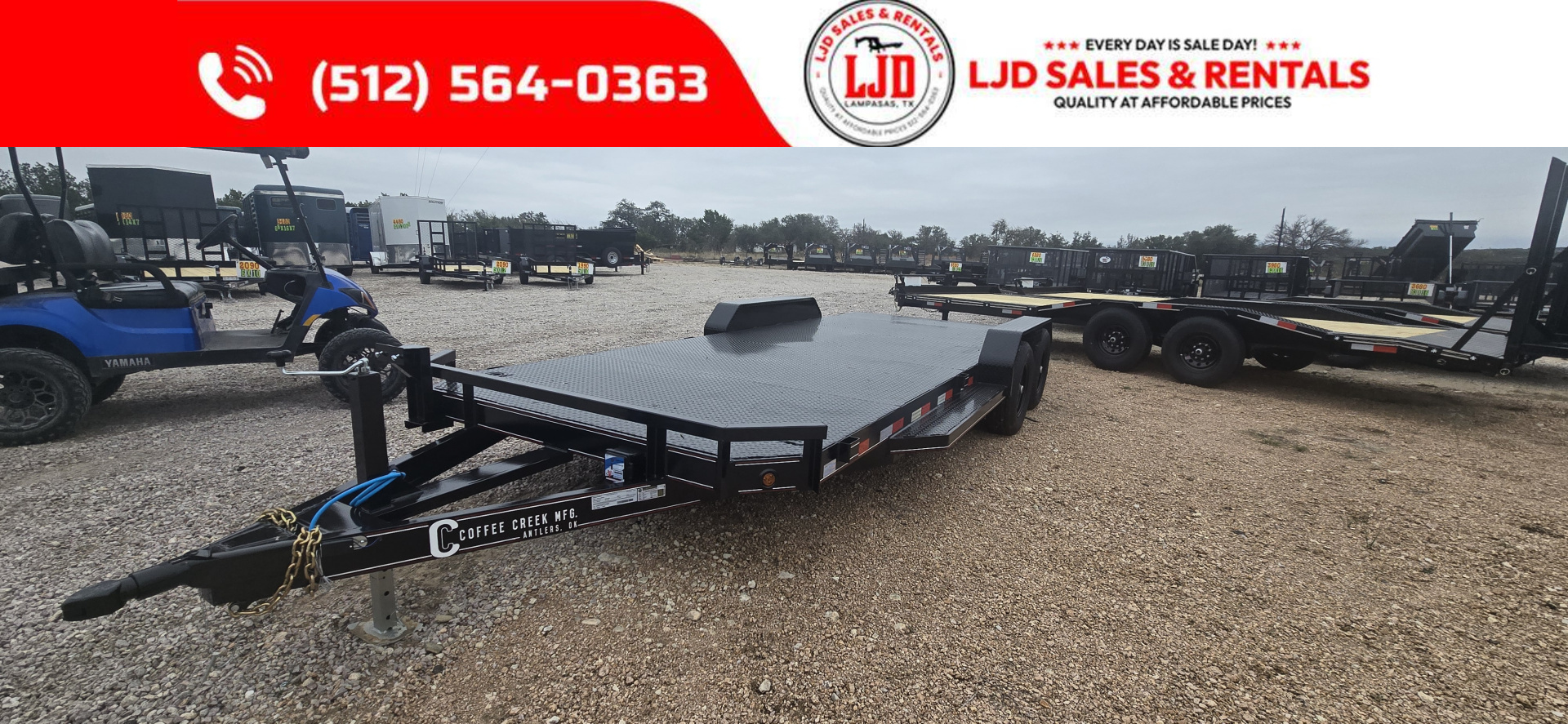 New 2026 Coffee Creek MFG 83" x 20' - 12K GVWR - Car Hauler