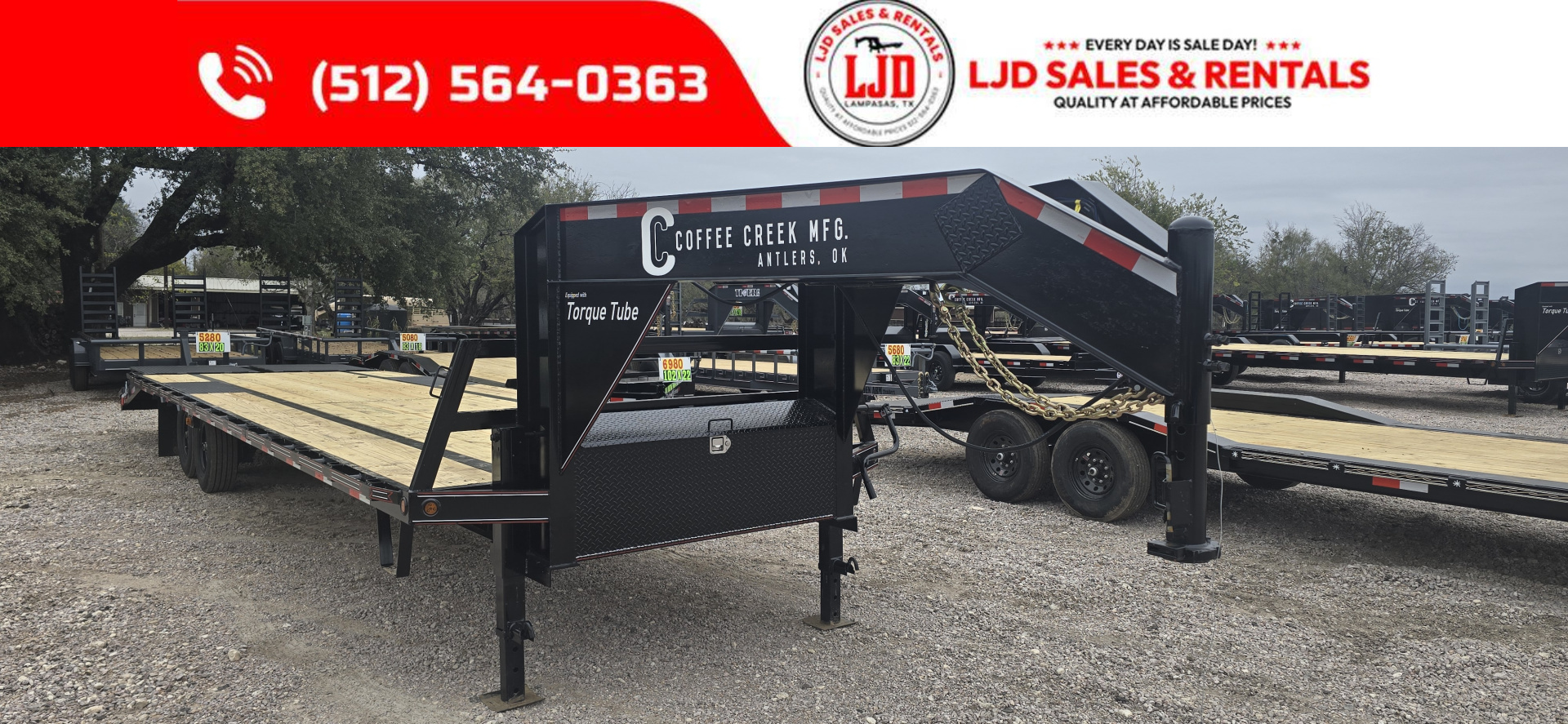 New 2026 Coffee Creek - Gooseneck - Flatbed - 102  X 33' - Deck over Trailer