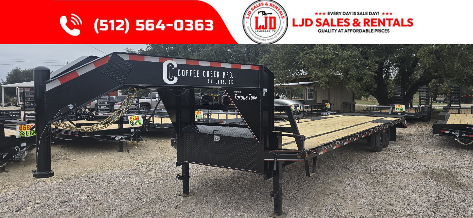 New 2026 Coffee Creek - Gooseneck - Flatbed - 102" X 33' - Deck over Trailer
