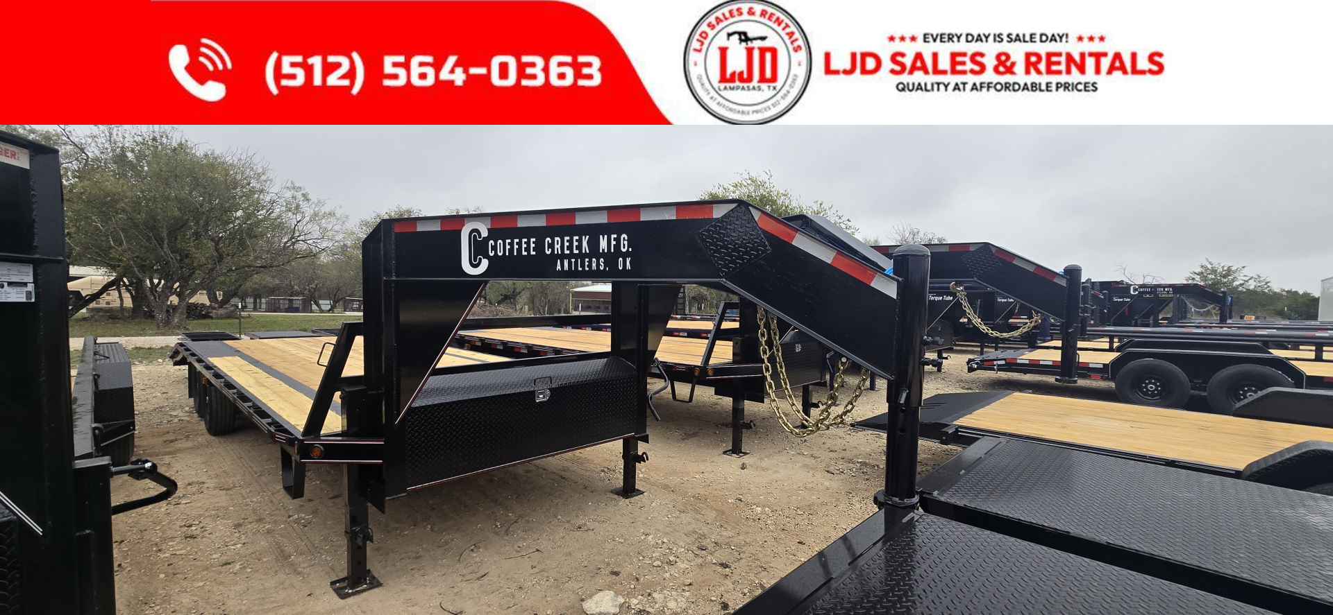 New 2026 Coffee Creek - Gooseneck flatbed - 102  X 25' Deck over Trailer