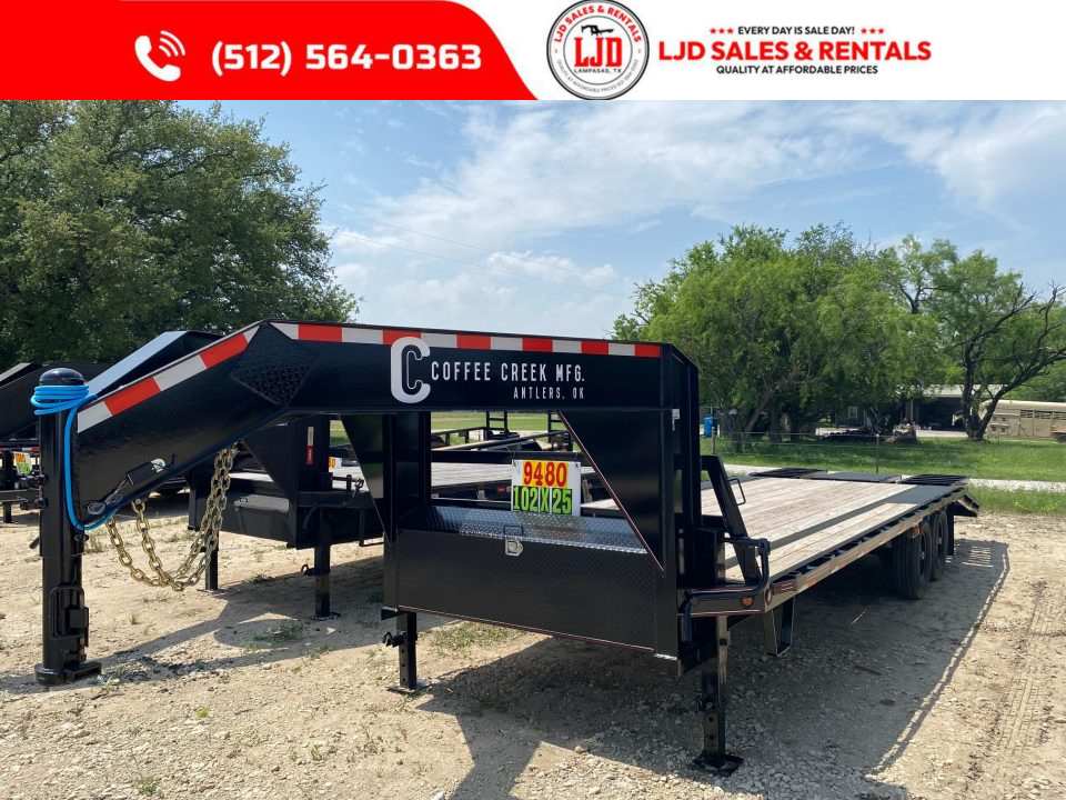 New 2026 Coffee Creek - Gooseneck flatbed 102" X 25' Trailer - 16k GVWR