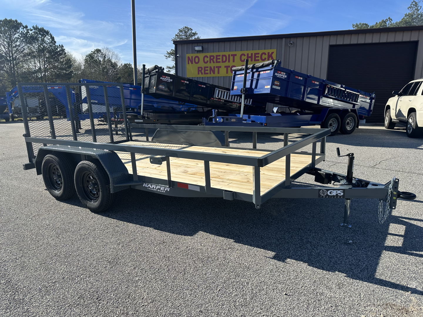 New 2026 GPS 7X14 TANDEM AXLE UTILITY TRAILER WITH SET BACK JACK AND FULL WRAP TONGUE