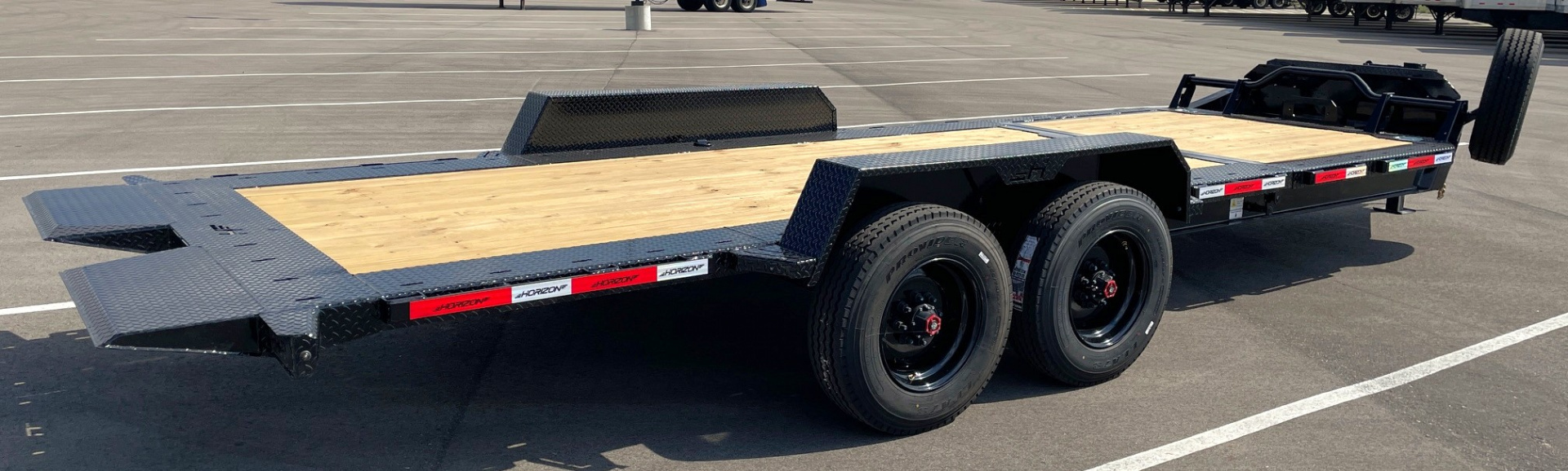 New Horizon HET 22'x 82" Gravity Tilt Equipment Trailer 21,000 GVWR, Spare