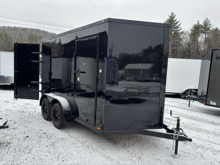New 2026 Spartan 7X12 +2ft V-nose/7' interior height /Blackout Package/ Barn Door/ Polycore Exterior - 7000GVW
