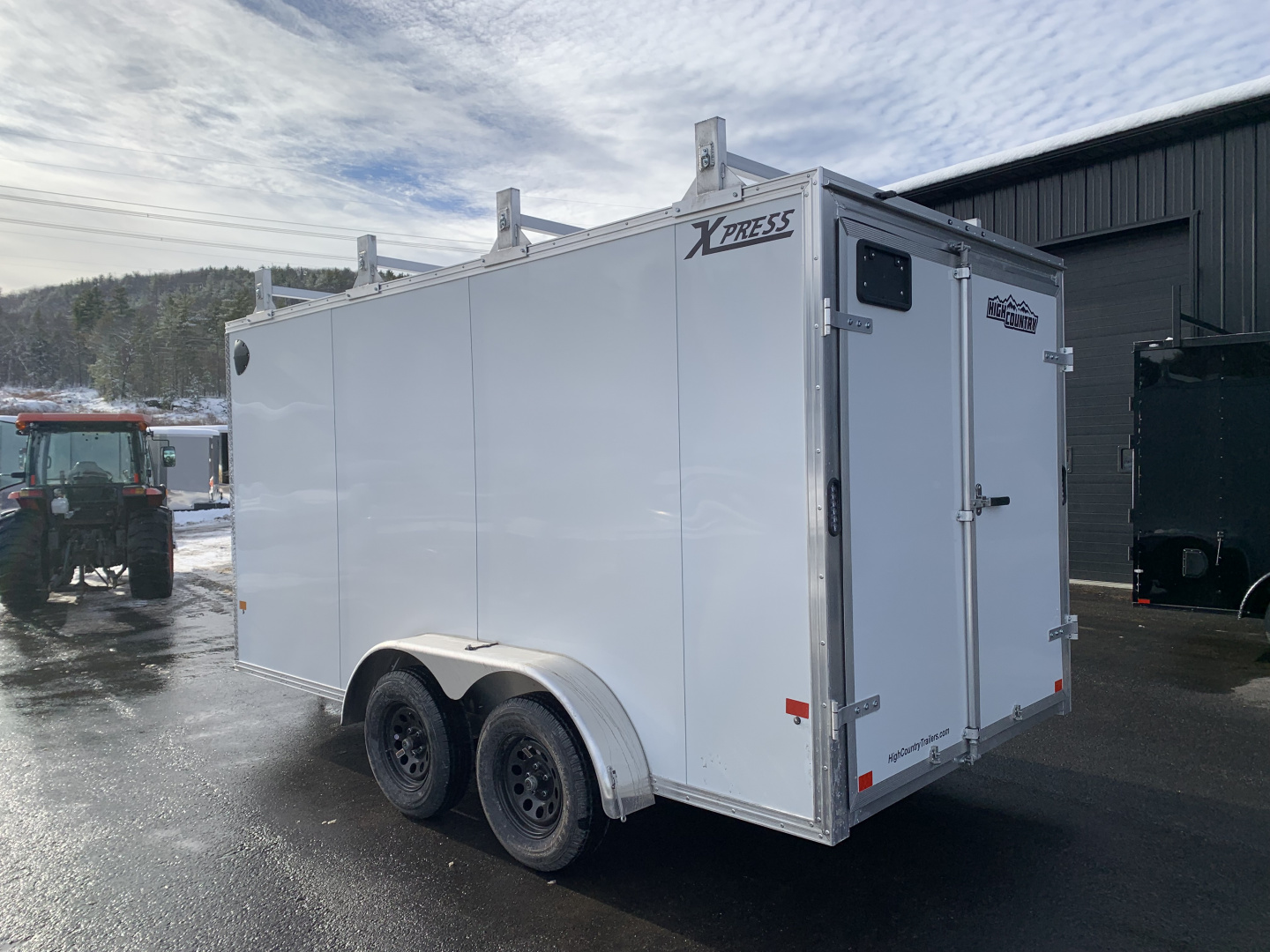 New 2026 High Country 7x14 + 18" V-Nose/ XLT Aluminum trailer /Barn Door/ Ladder Racks/ 6'6" interior -7000GVW