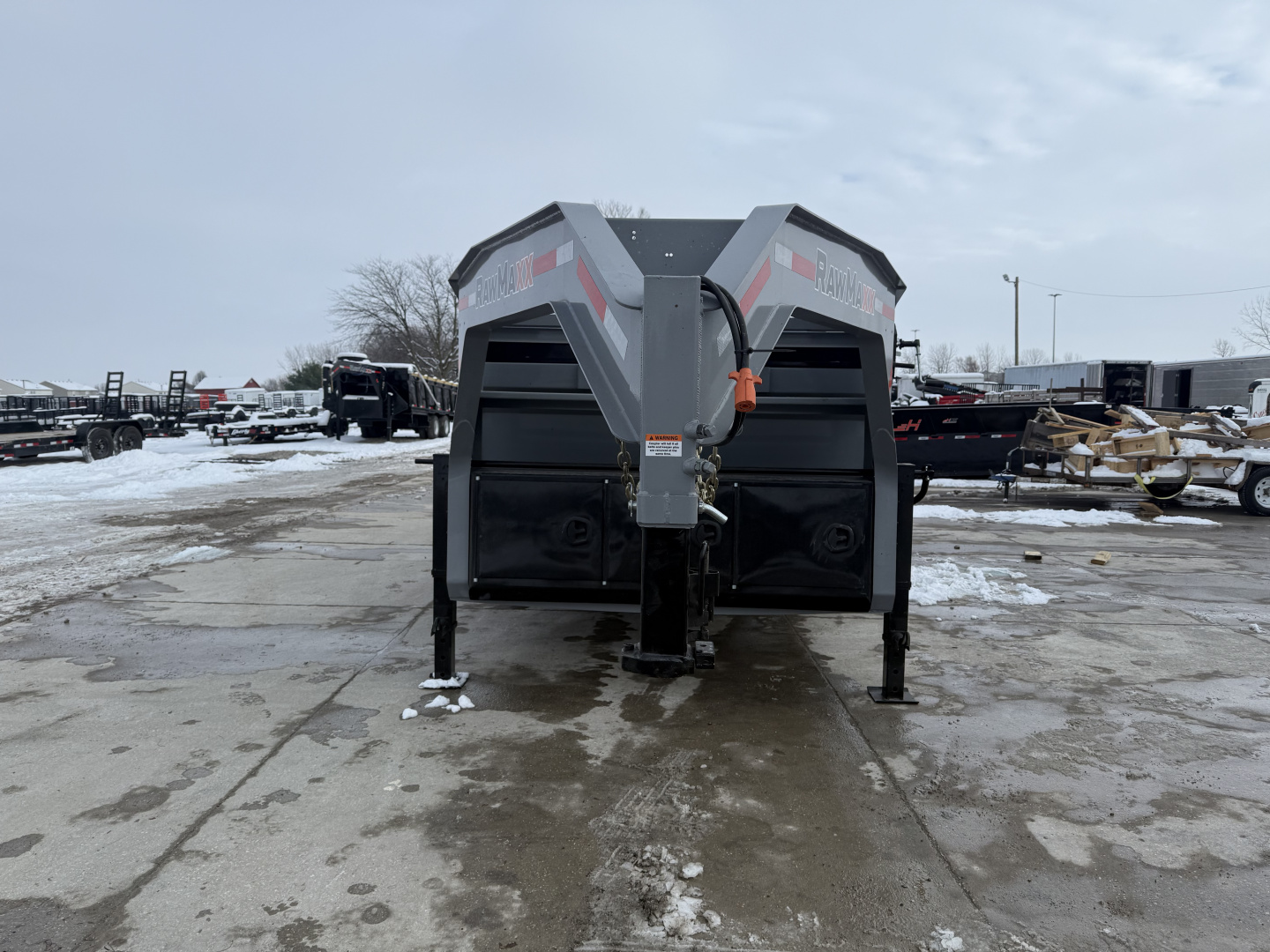 New 2026 RawMaxx LPX14GN14K Dump Trailer 83X14 TA GOOSENECK 36" SIDES (GVW:14000) LAVA GRAY
