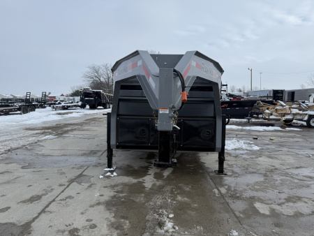New 2026 RawMaxx LPX14GN14K Dump Trailer 83X14 TA GOOSENECK 36" SIDES (GVW:14000) LAVA GRAY