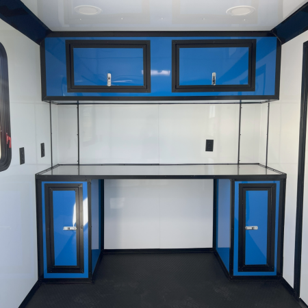 New 7X14TA Blue and Black Pet Grooming Trailer