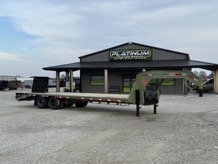 New 2026 RawMaxx FDX 102X30 12K HYD. DISC BRAKE/ MAXX RAMPS/ 14PLY TIRES 24K GVWR GOOSENECK Flatbed Trailer