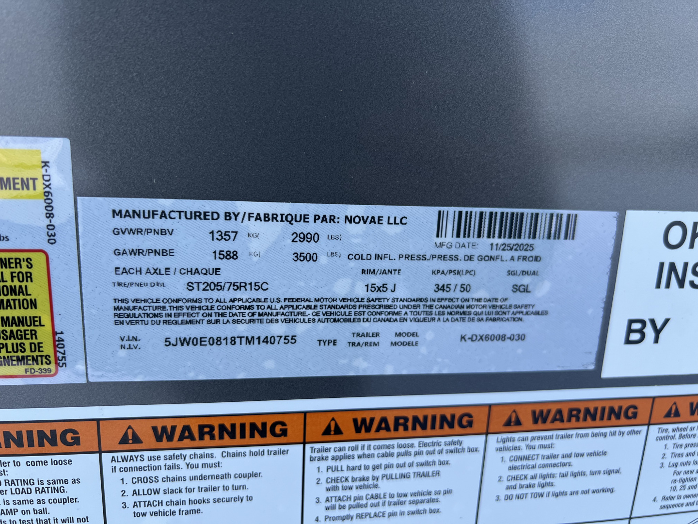 New 2026 Look Trailers 5X8 3K ST-DLX BARN DOOR Cargo / Enclosed Trailer