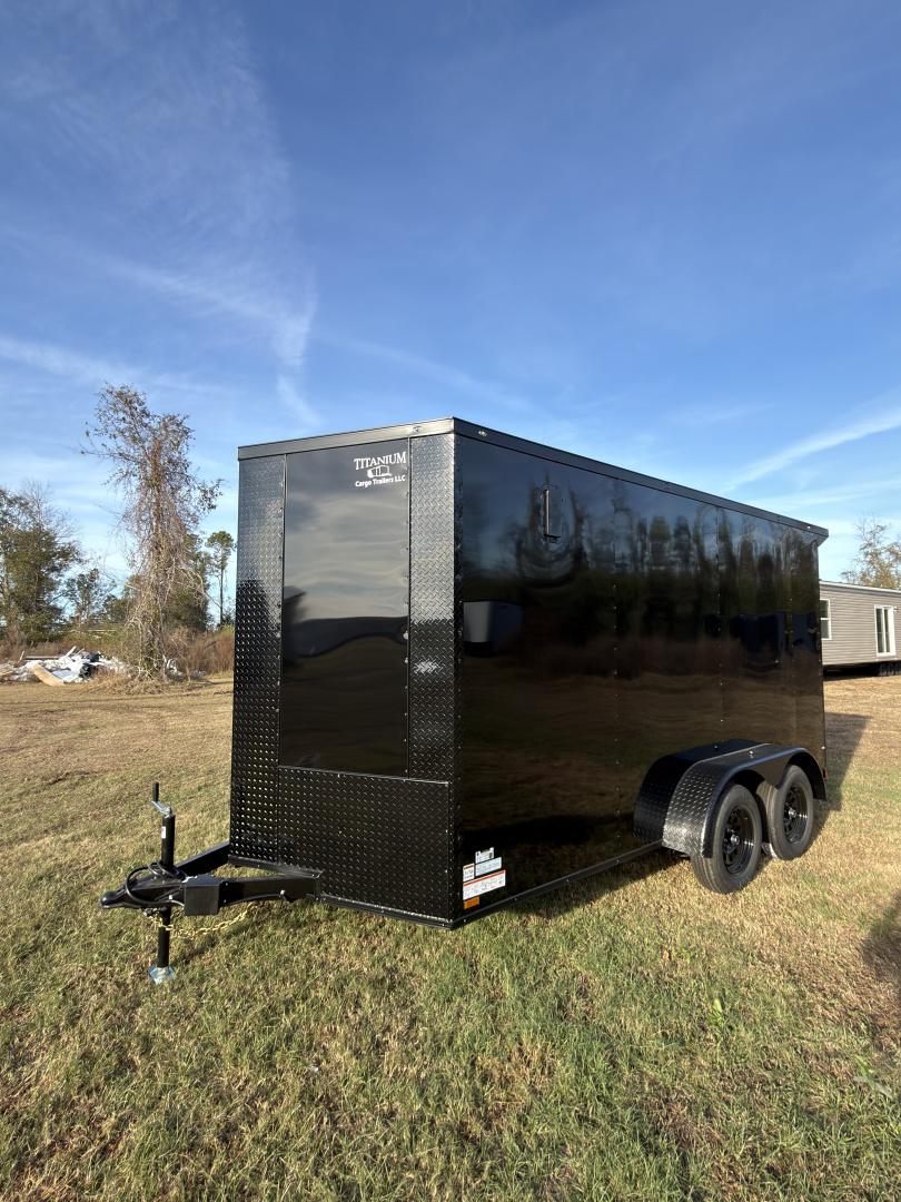 New 2026 Titanium Cargo 7x14TA 7' Tall Black .080 PolyCor Blackout Package Rear Wing Spoiler Cargo / Enclosed Trailer