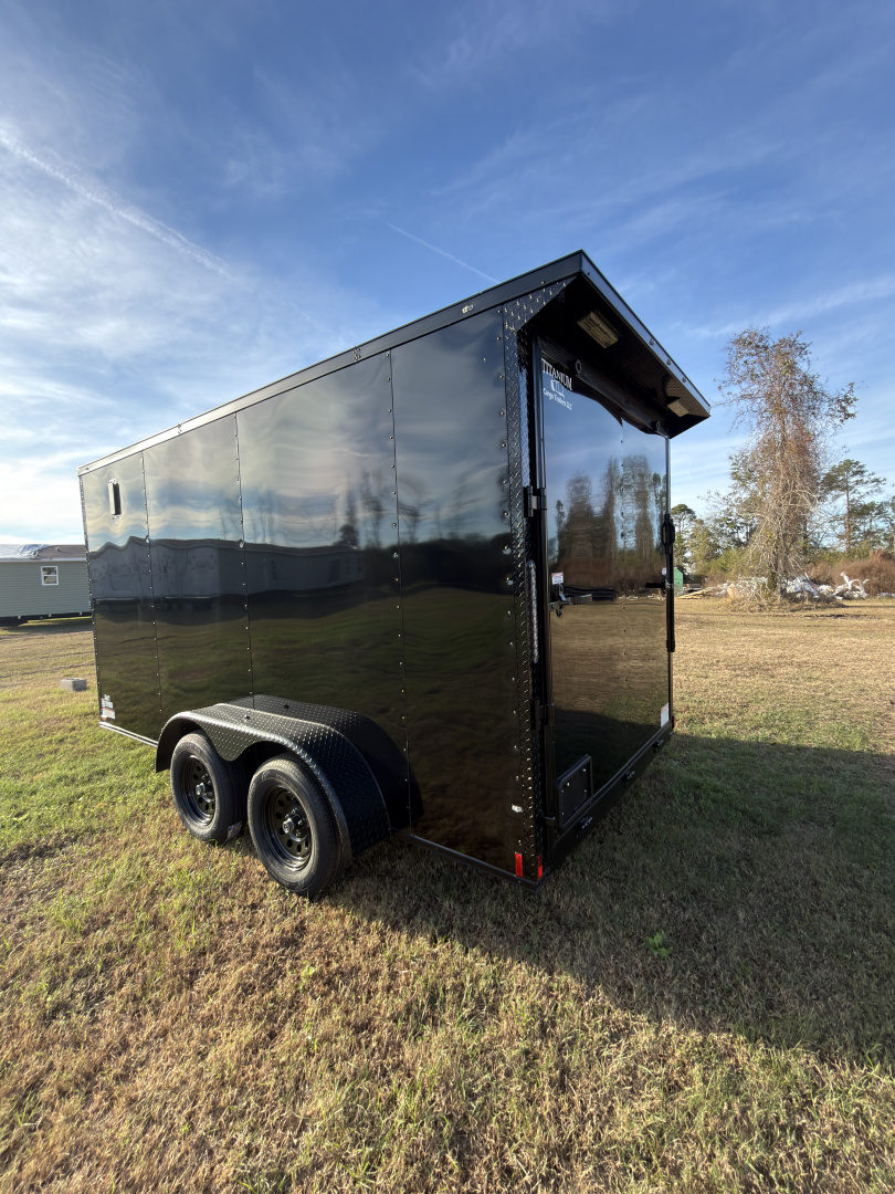 New 2026 Titanium Cargo 7x14TA 7' Tall Black .080 PolyCor Blackout Package Rear Wing Spoiler Cargo / Enclosed Trailer