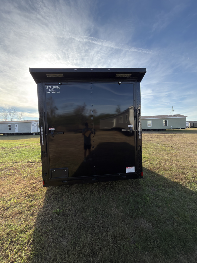 New 2026 Titanium Cargo 7x14TA 7' Tall Black .080 PolyCor Blackout Package Rear Wing Spoiler Cargo / Enclosed Trailer
