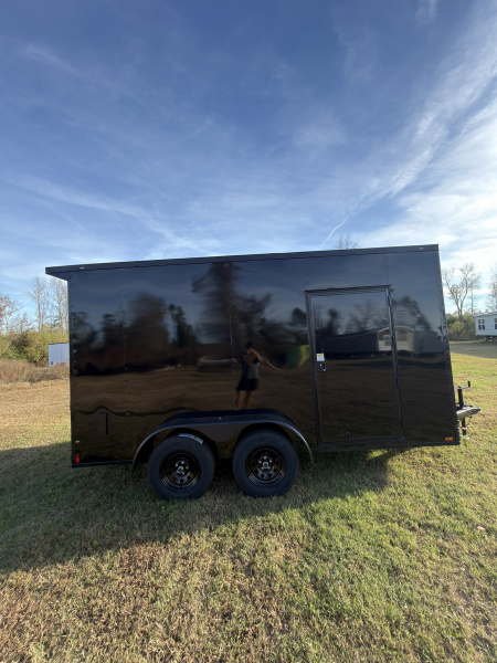 New 2026 Titanium Cargo 7x14TA 7' Tall Black .080 PolyCor Blackout Package Rear Wing Spoiler Cargo / Enclosed Trailer