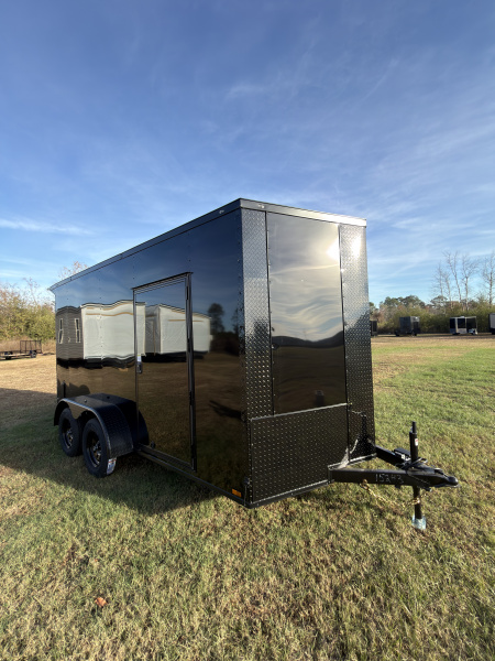 New 2026 Titanium Cargo 7x14TA 7' Tall Black .080 PolyCor Blackout Package Rear Wing Spoiler Cargo / Enclosed Trailer