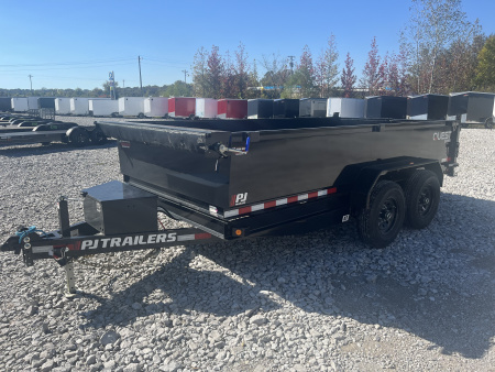 New 2026 PJ Trailers D7C1472BSSK DUMP TRAILER 14K RAMPS TARP SPREADER GATE