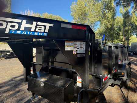 New 2026 Top Hat Trailers 7'X14' Gooseneck Dump Trailer 14000 lb G.V.W. 3' Sides Dump Trailer