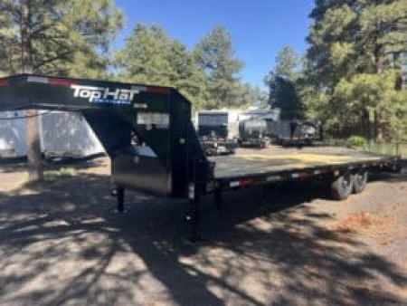 New 2026 Top Hat Trailers 102X20+5 15.9K Flatbed Trailer
