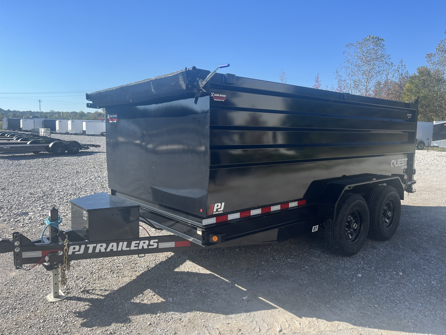 New 2026 PJ Trailers D71472BSSK - 83X14 DUMP RAMPS TARP SPREADER GATE 4' WALLS