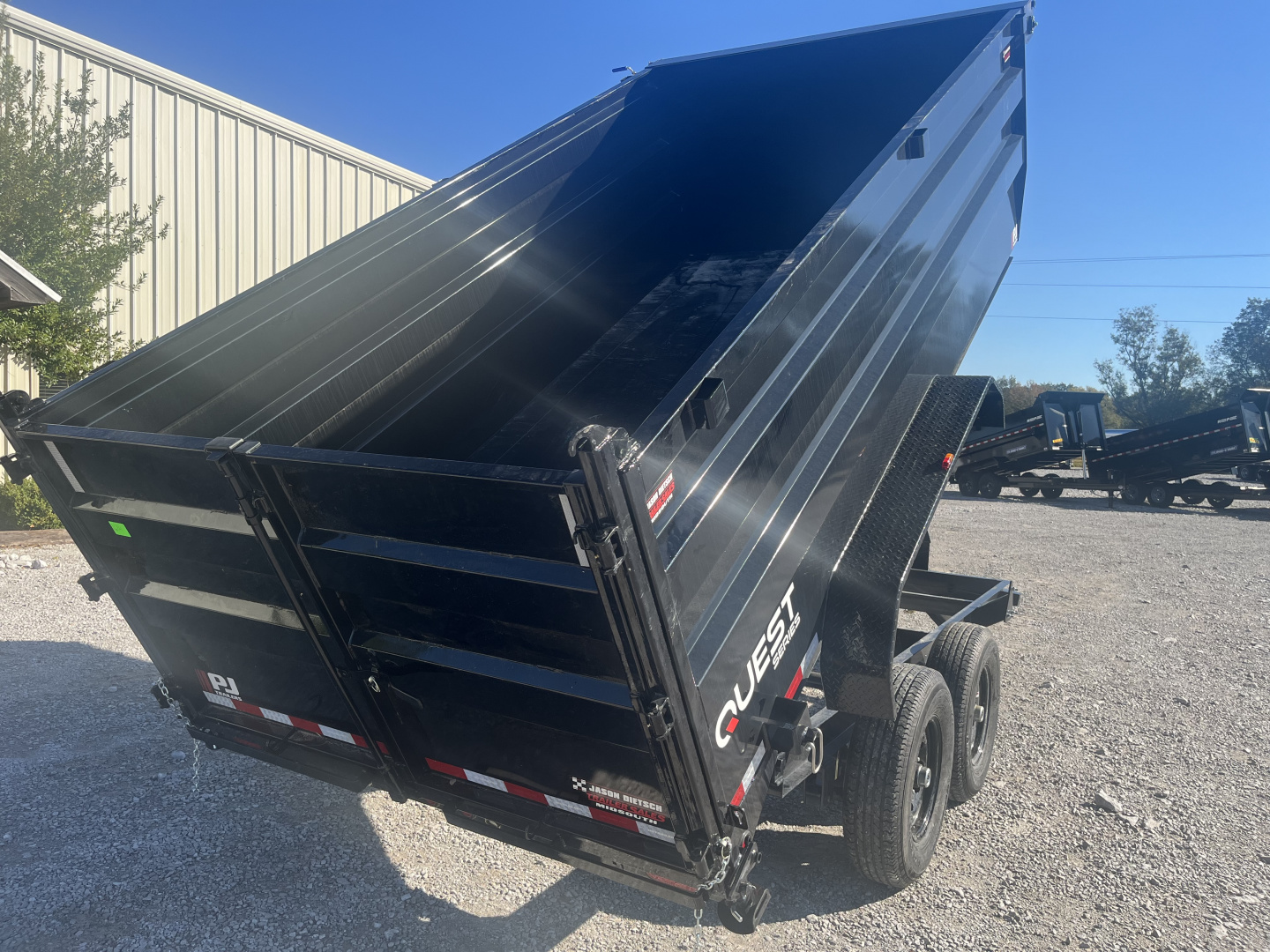 New 2026 PJ Trailers D71472BSSK - 83X14 DUMP RAMPS TARP SPREADER GATE 4' WALLS