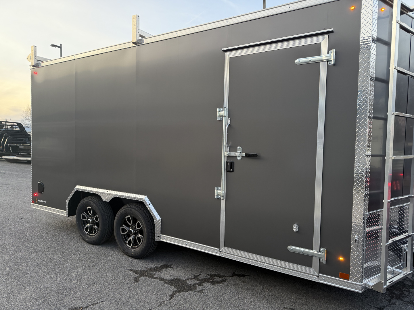 New 2026 BELMONT 8.5 X 16 CARGO TRAILER - CONSTRACTOR BUILD - RAMP DOOR - CHARCOAL