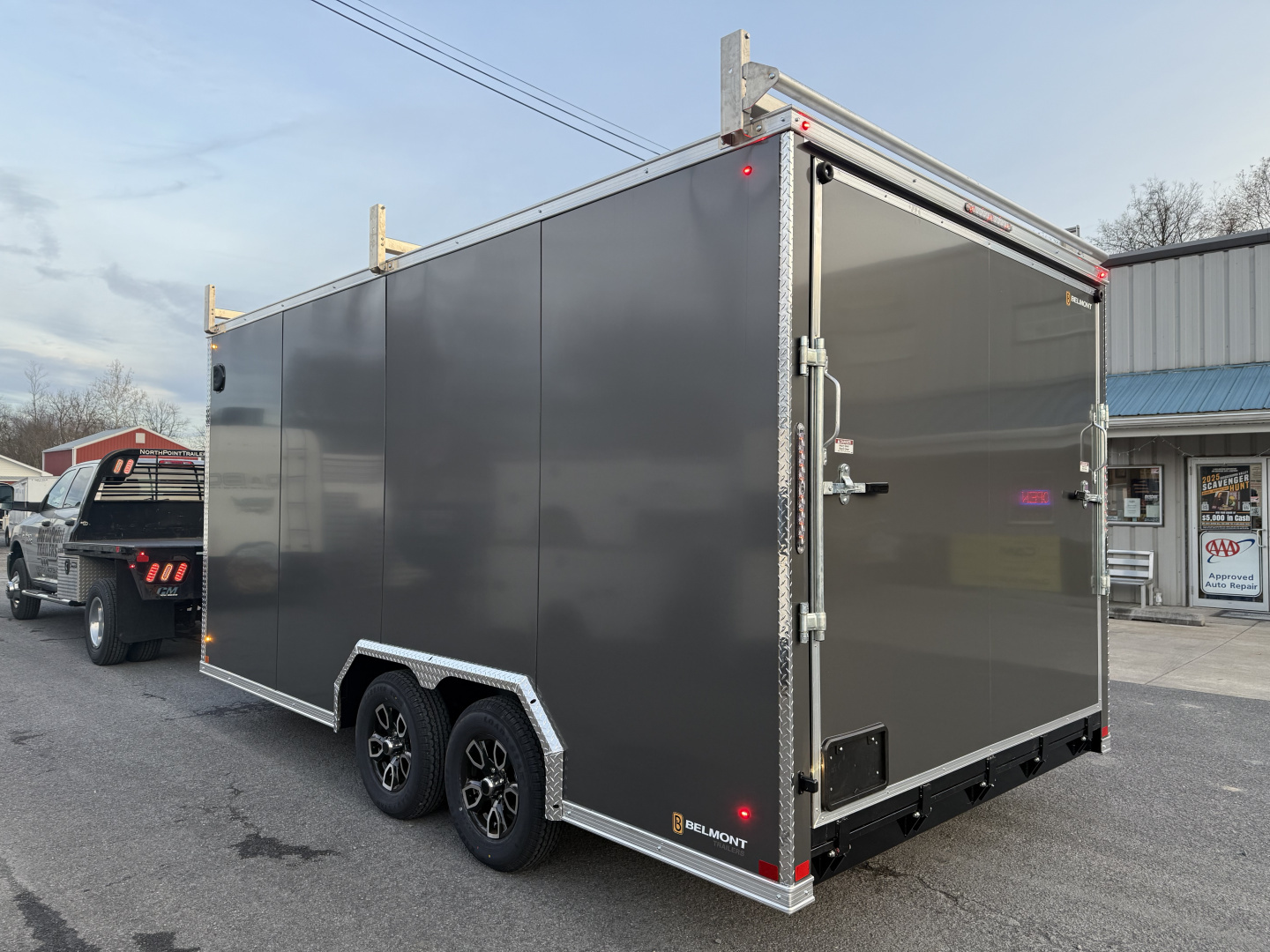 New 2026 BELMONT 8.5 X 16 CARGO TRAILER - CONSTRACTOR BUILD - RAMP DOOR - CHARCOAL